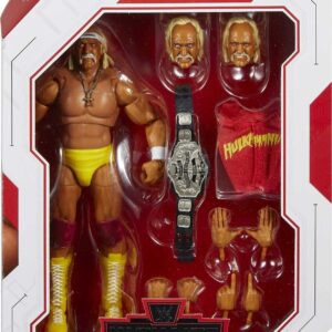 WWE Ultimate Edition Hulk Hogan Action Figure, 6-inch Collectible with Interchangeable Heads, Swappable Hands & WWE Championship for Ages 8 Years Old & Up