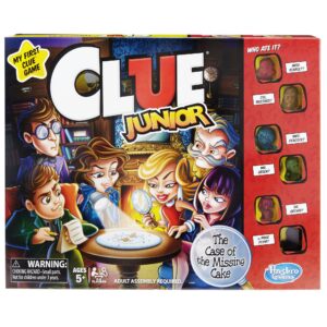 Hasbro Gaming Clue Junior Board Game for Kids Ages 5 and Up, Case of the Broken Toy, Classic Mystery Game for 2-6 Players